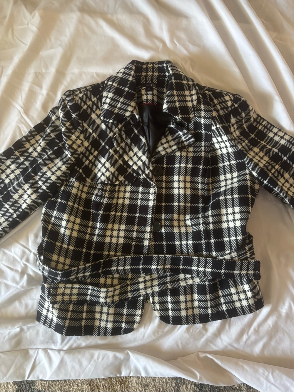 East 5th Black and White Plaid Blazer